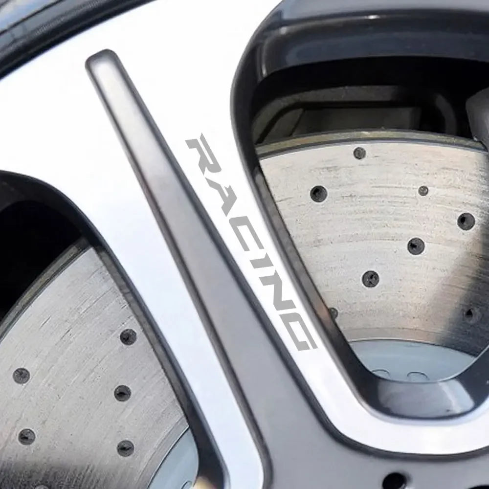 For Fiat VW BMW Kia Ford 5PCS Wheels Rim Stickers Racing Vinyl