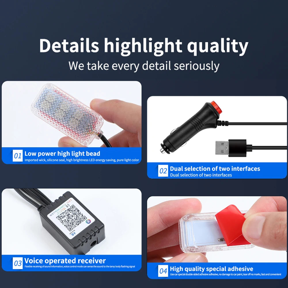 Bar Strip Mood Foot Cigarette Lighter USB Atmosphere Signal