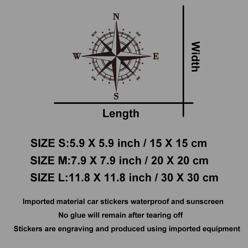 For Decorating Compass Sticker Classic Design Clear Directions