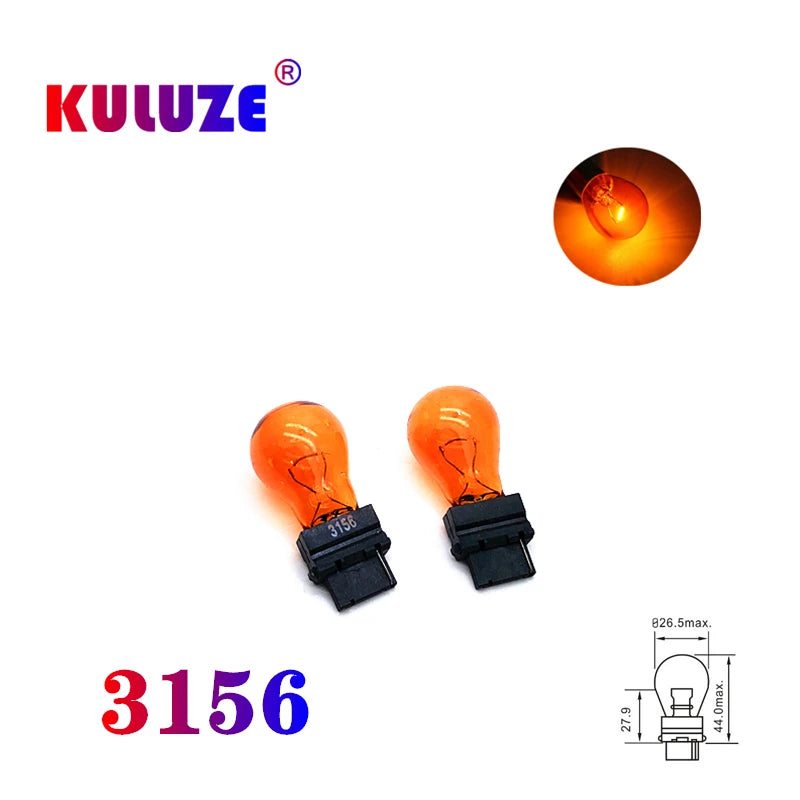 2PCS 3156 12v21w 3157 5W Amber External Turn Signal