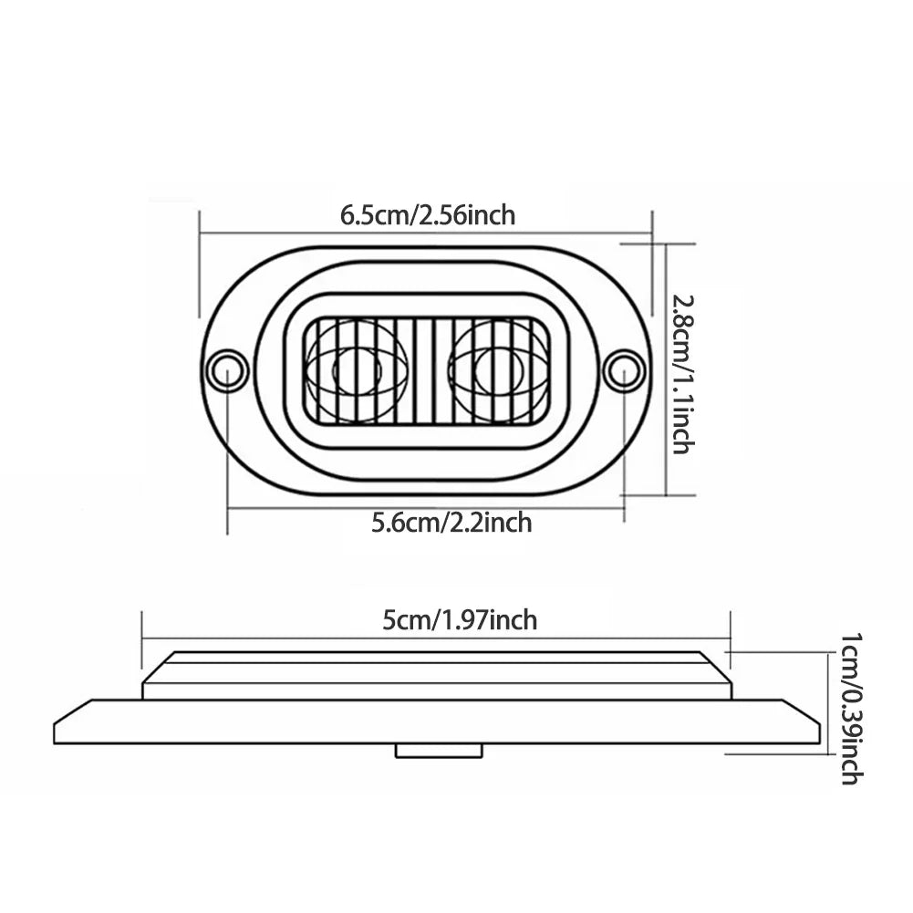 Trailer Truck Side Marker Waterproof 2LED Lorry Van Bus