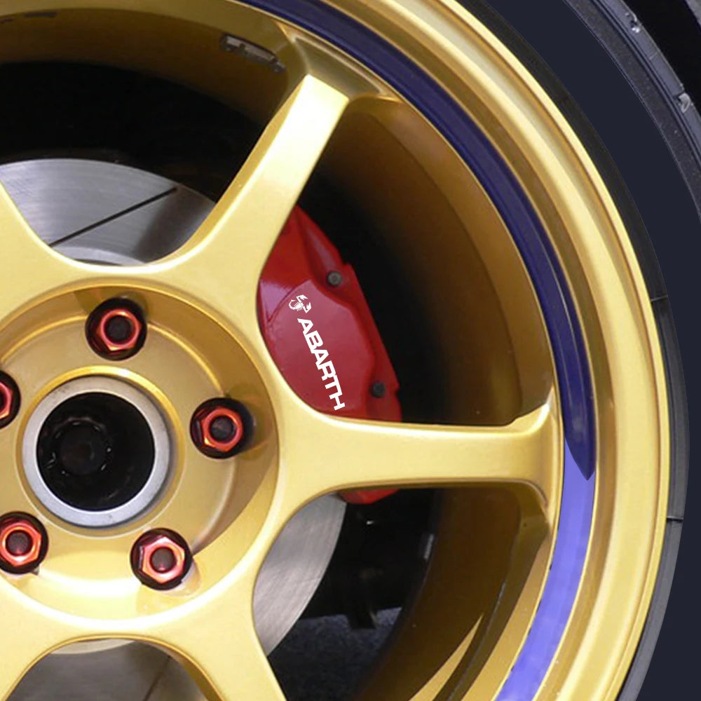 For Fiat 500 Abarth Punto Panda 6PCS Brake Caliper Badge Sticker