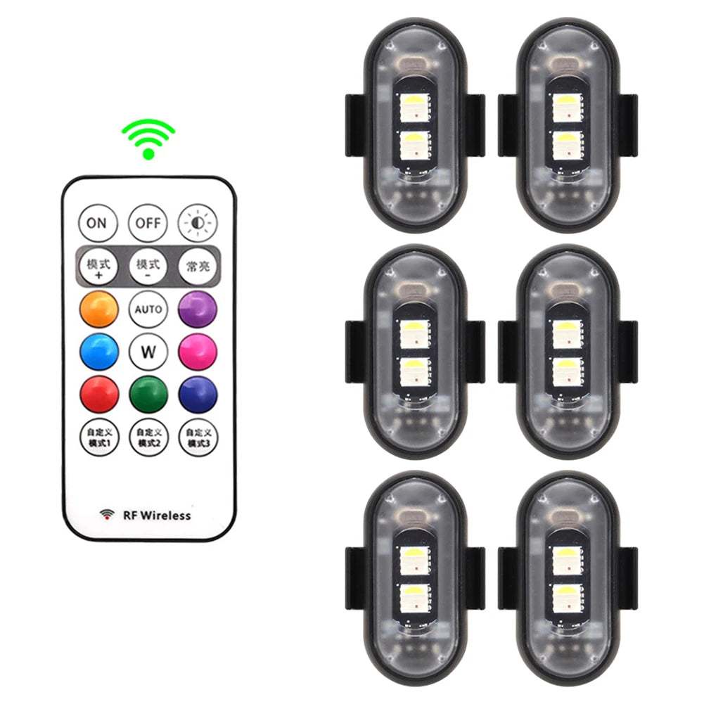 Motorcycle RGB Strobe Colors Flash Position Wireless Aircraft