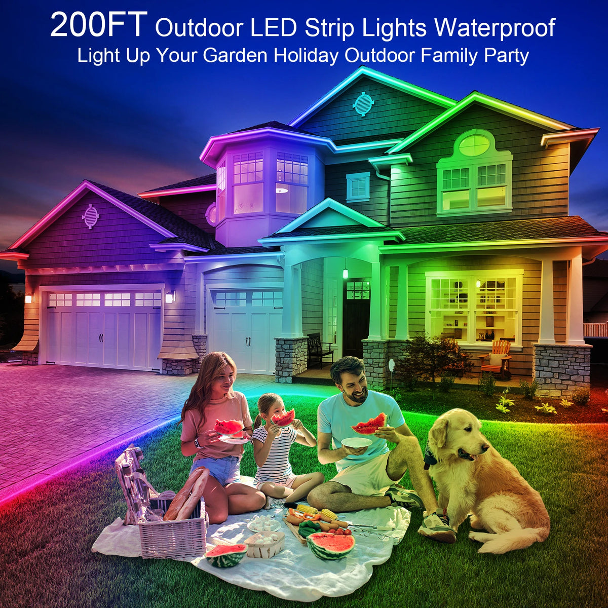 For Deck,Balcony,Pool 200FT Outdoor Strip Waterproof IP68