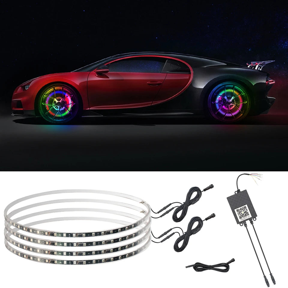 4PCS Magic Colourful Wheel Hub SUV Ambient Turn Signal