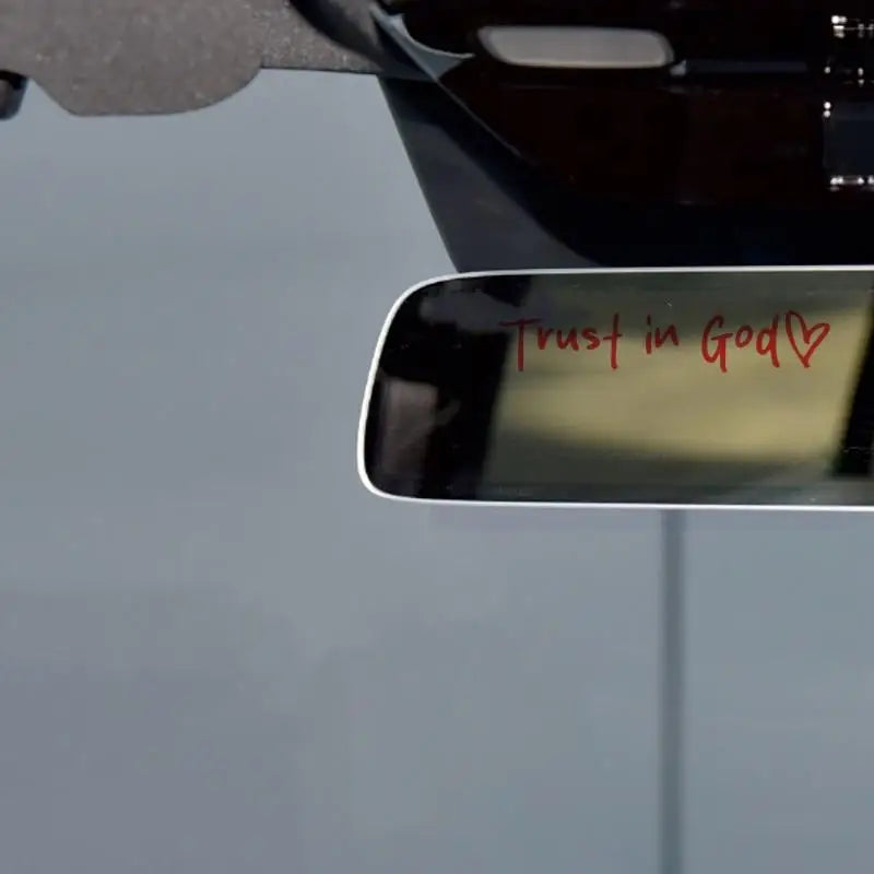 Trust In God Heart Rear View Mirror Sticker Decal