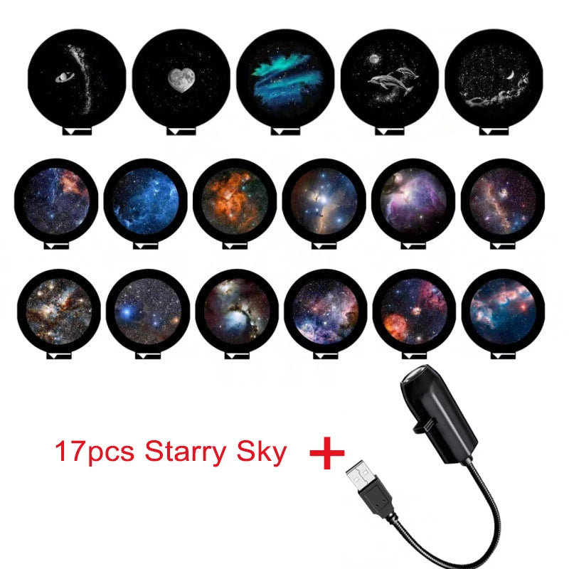 Starry Sky Projector USB Powered Galaxy Night 12 Film