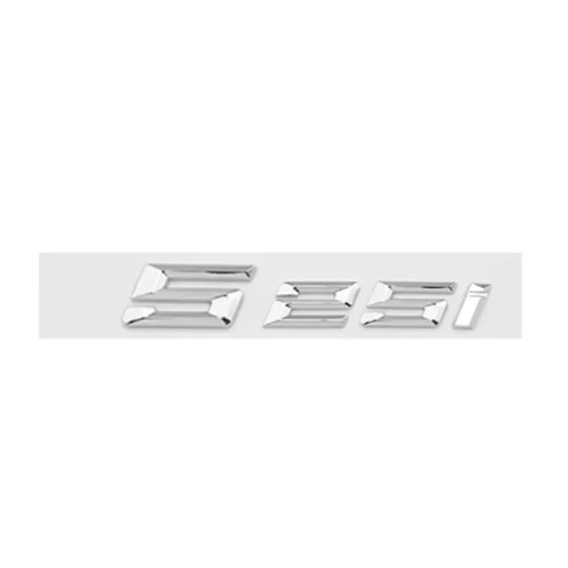 Glossy Black Chrome Silver 3D Letters Numbers 520I 525I