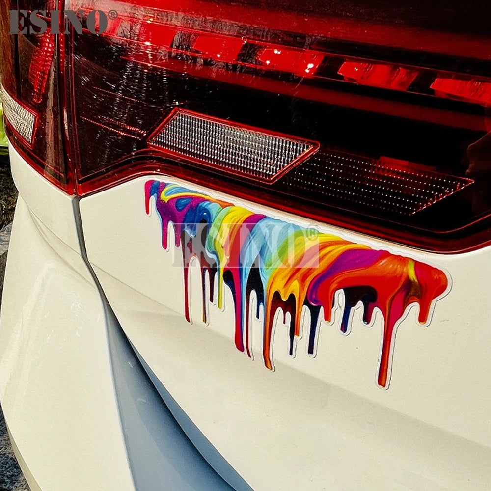 Creative Colorful Rainbow Fluid Paint Pvc Adhesive Decal