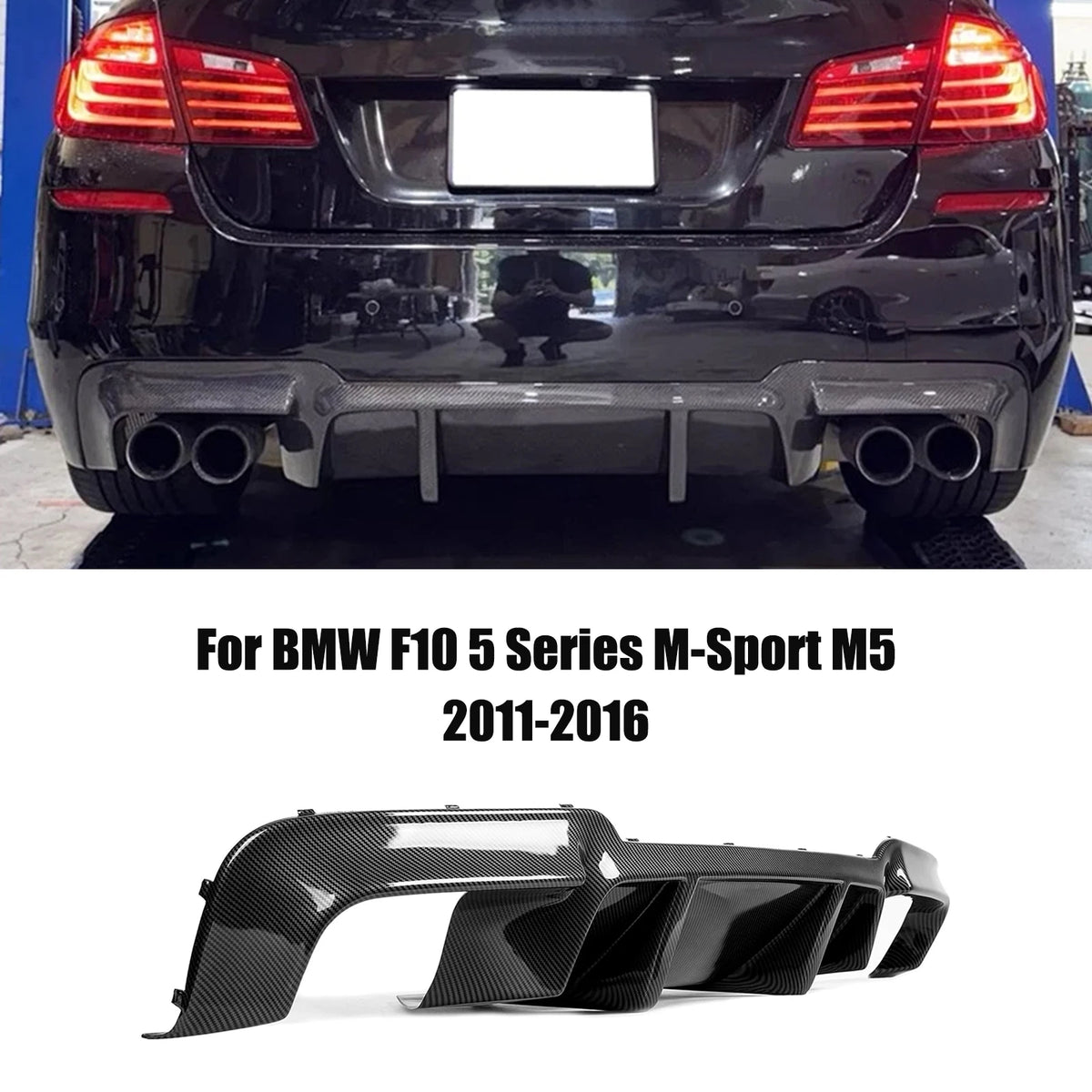 For BMW F10 5 Series M-Sport M5 2011-2016 Rear Bumper Lip