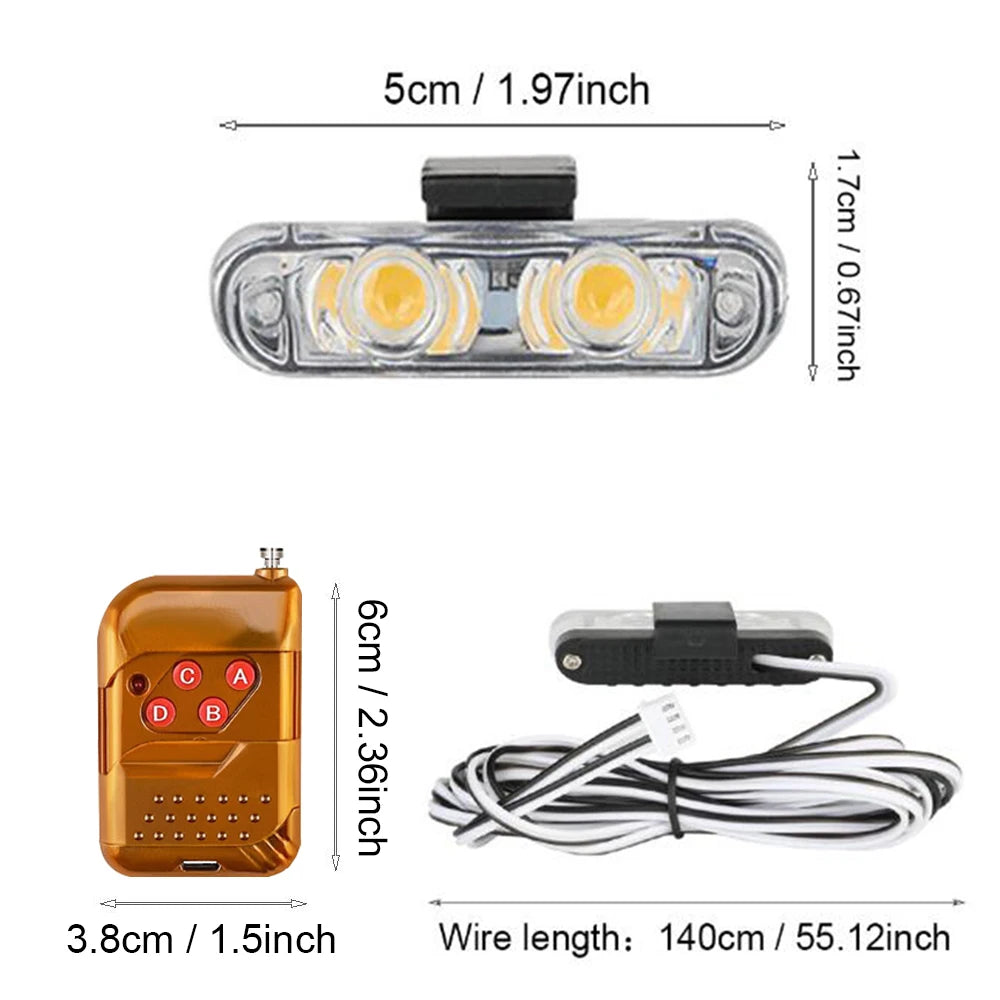 Yellow White Grille Wireless Remote Red Blue Strobe Emergency