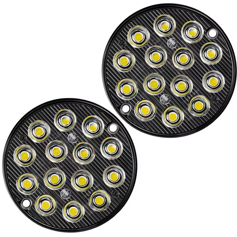 12-24v 2PCS Round Strobe Flash Emergency Flashing Warning Cars