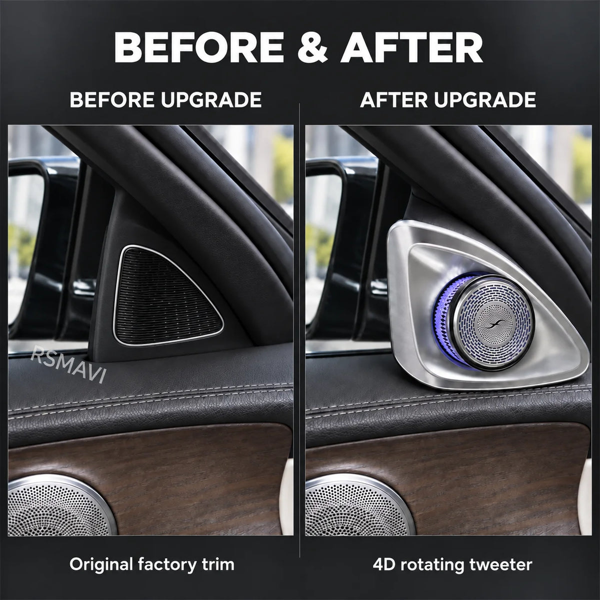 4D Rotating Tweeter Speaker Kit Ambient Lighting Compatible