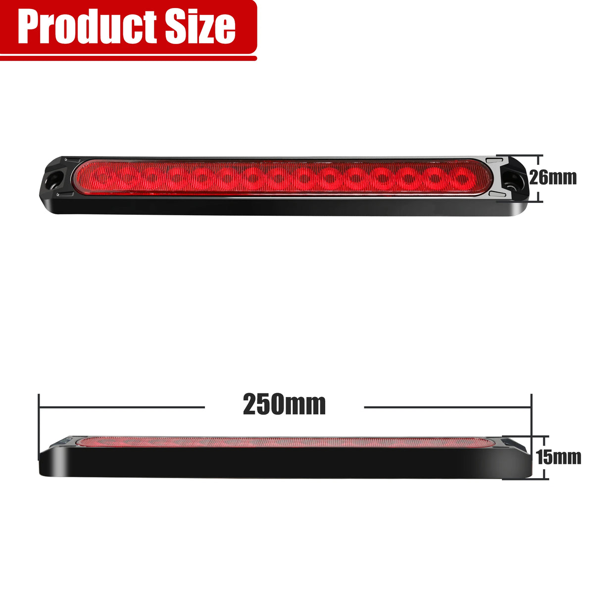 4PCS Red 12-24v Trailer Bar Brake Sequential Flow Signal