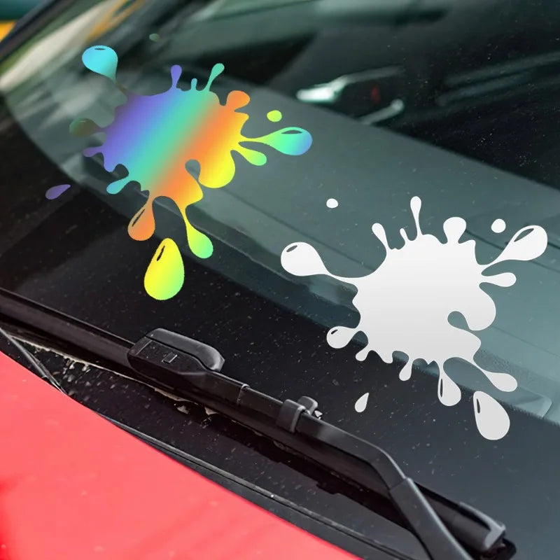 Water Reflective Stickers Funny Paint Stains Window Decals Inkjet