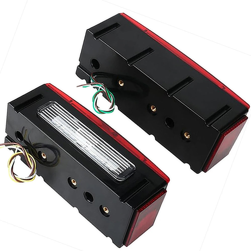 12V 2PCS Rectangular Submersible Trailer Red Turn Signal Tail