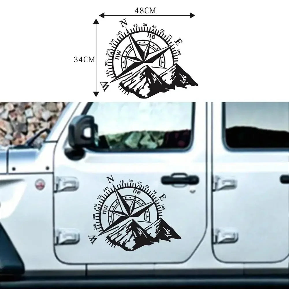 3D Sticker 4X4 Compass Rose Navigate Mountain Offroad Waterproof