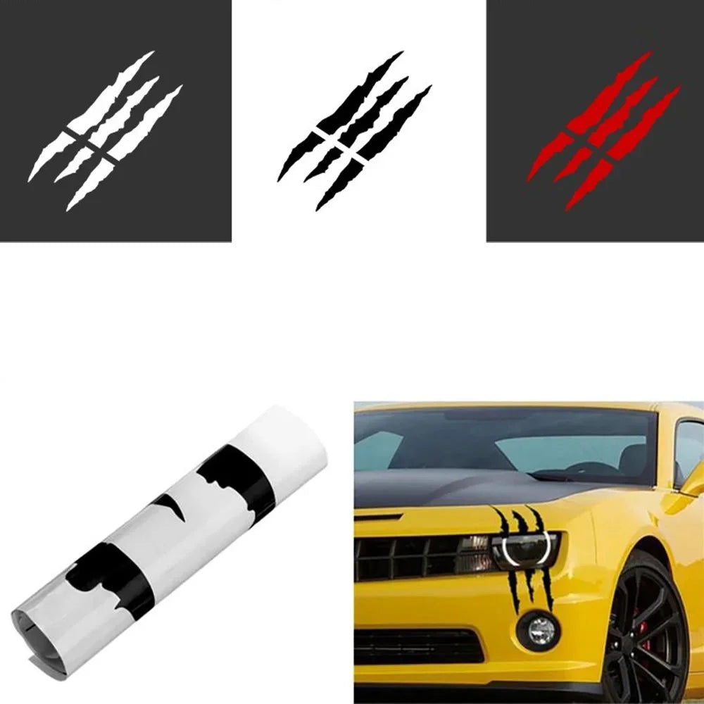 Dsycar 1PCS Monster Sticker Scratch Stripe Claw Marks Headlight