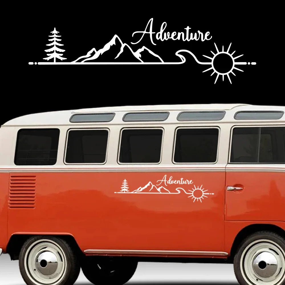 Adventure Mountain Forest Sun Cartoon Vinyl Decal Stickers Cars