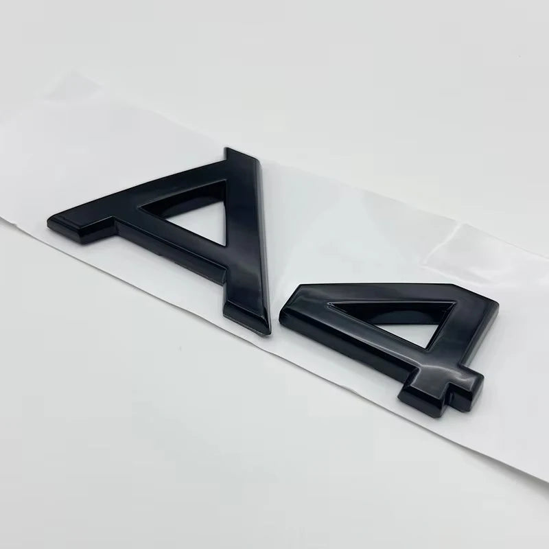 For A4 Badge 3D ABS Glossy Black Sticker Trunk Bumper Body Audi