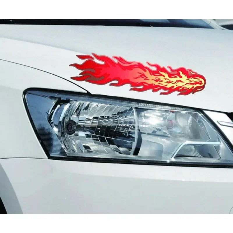 Motorcycle Flame Sticker Waterproof Bumper Scratch Cover Decal