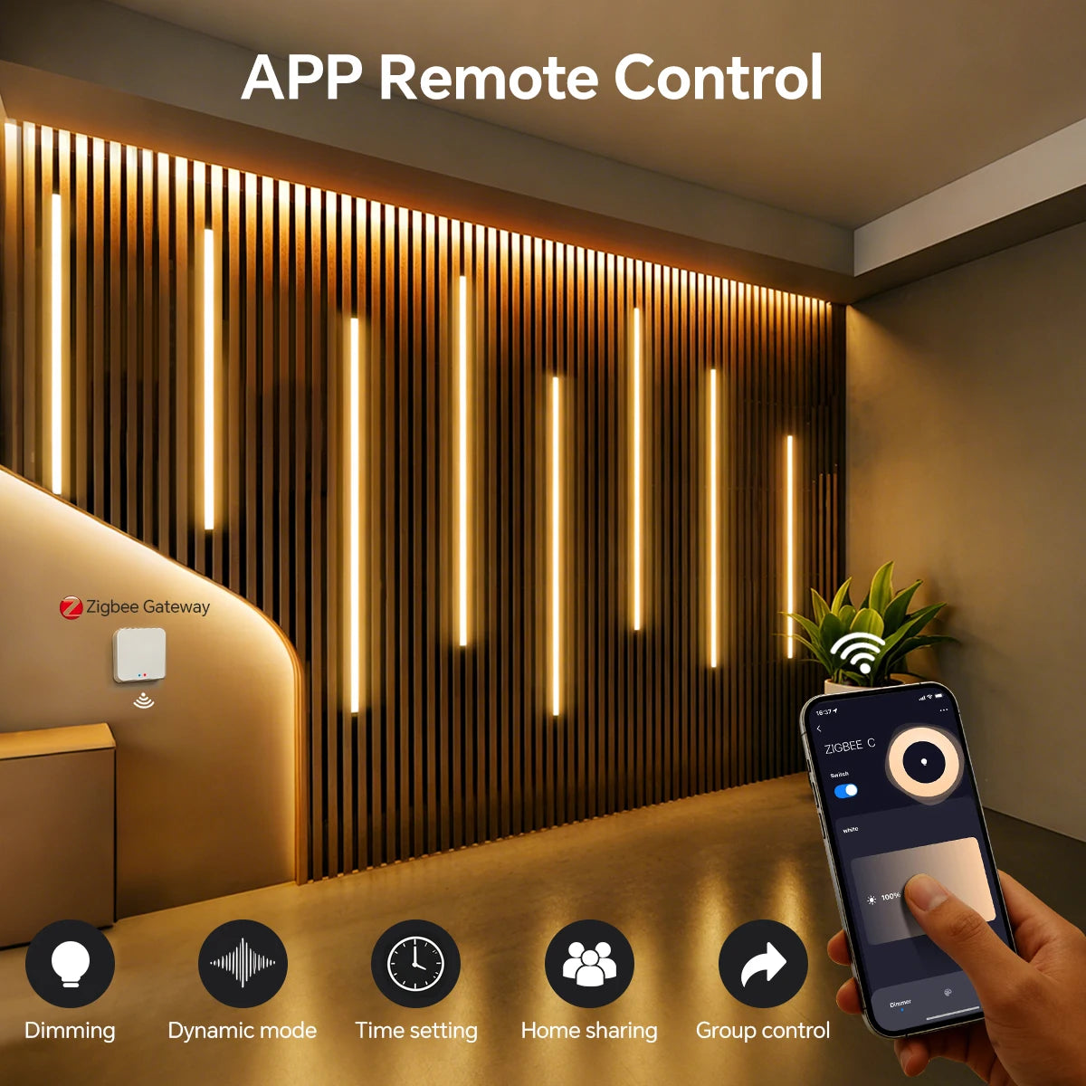 Zigbee Wifi Neon Cob Strip Night Smart Switch Dimmable