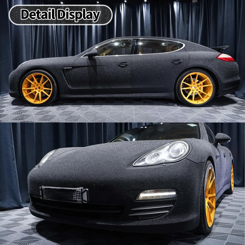 Diamond Sparkle Sandy Vinyl Wrap Film Leather Crocodile Wrapping