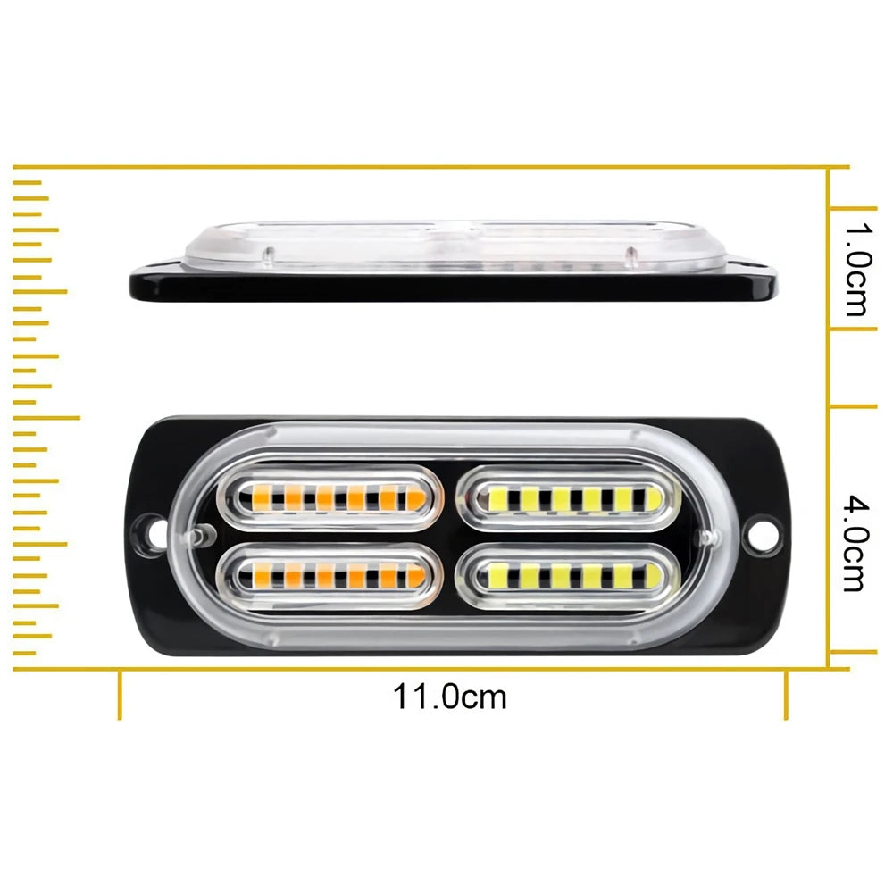 Strobe Set 24LED 12V SUV Ambulance Flashing Switch Red