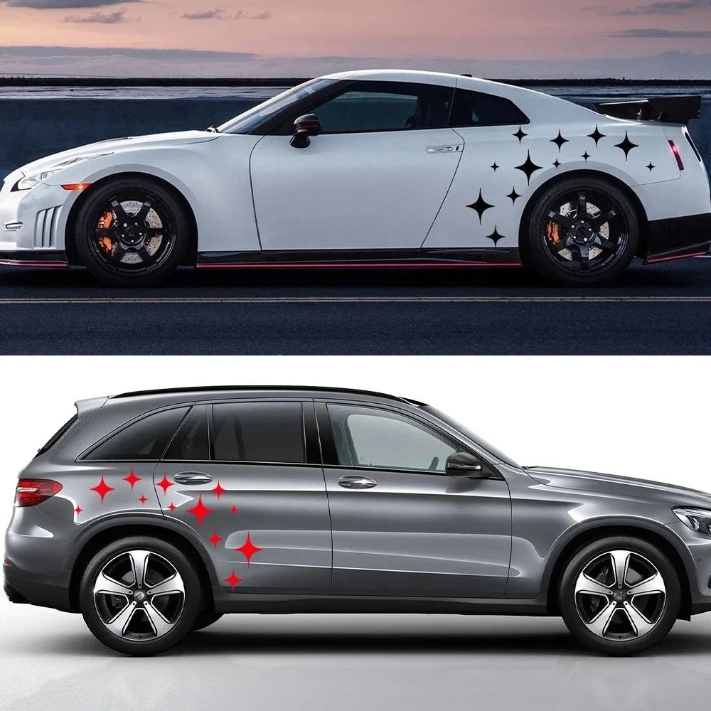 For Vehicles Piece Geometric Star Pattern Stickers Body Side