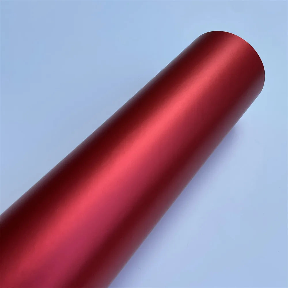 Tuning Red Matte Chrome Metallic Vinyl Wrap Air Release