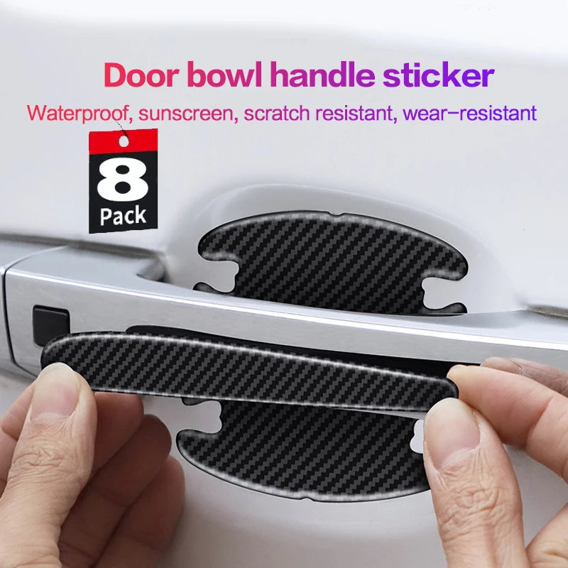 Door Handle Stick anti-collision Strip Carbon Fiber Protective