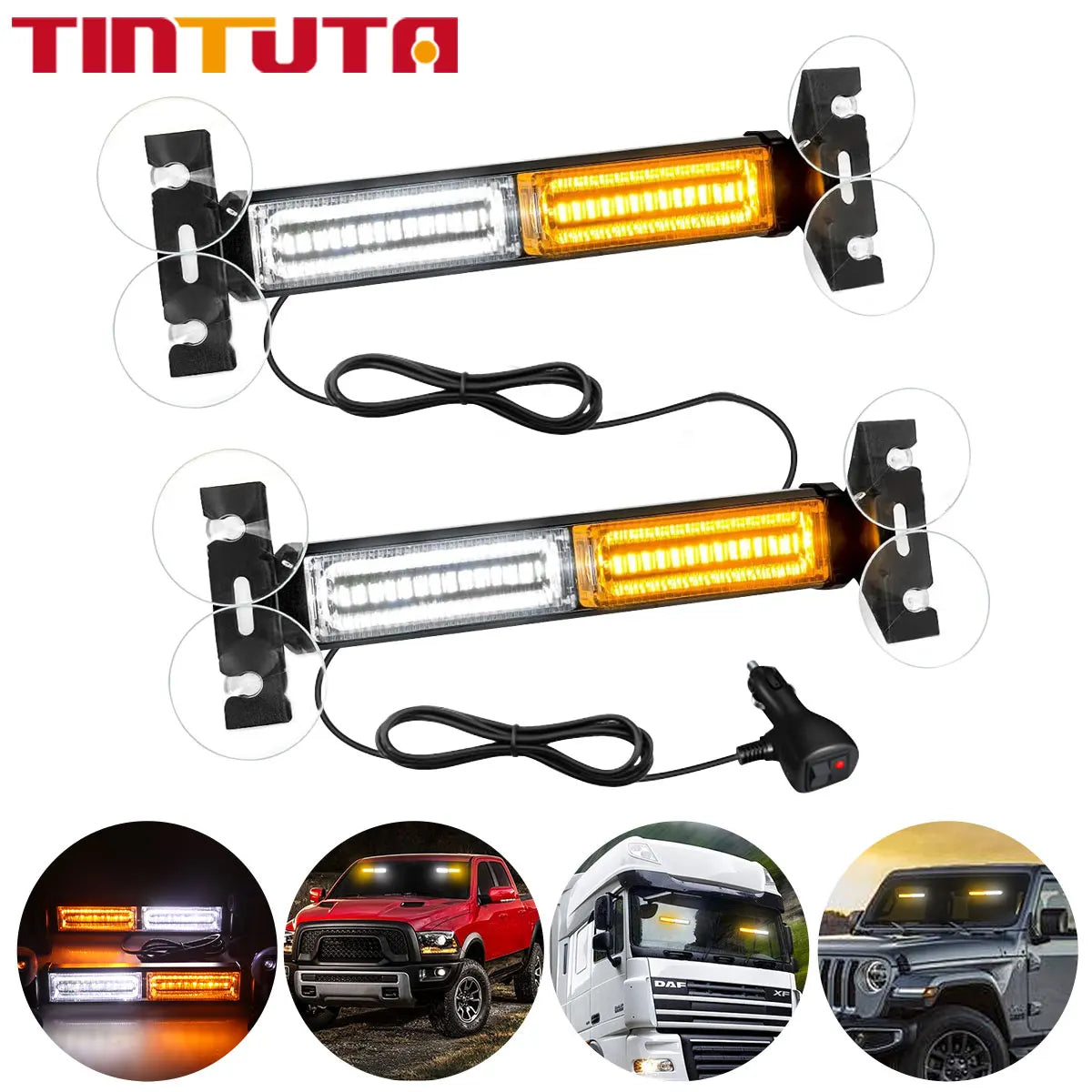 For Automobiles Trailers 30LED Emergency Strobe Amber Flashing