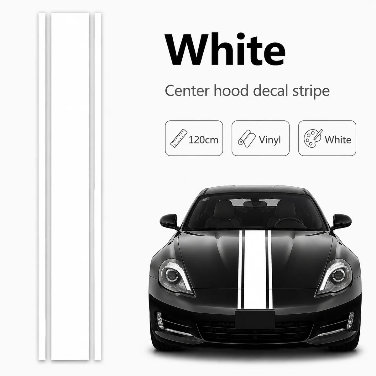 Minimal Sport Hood Sticker 120 24CM Waterproof Vinyl Bonnet