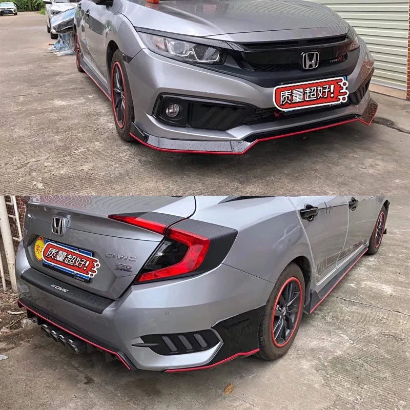 Bright Red Exterior Chrome Body Strip Bumper Door Protective