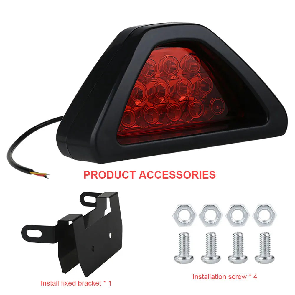 Tail Super Bright Flash Warning F1 Triangle Sporty 12LED