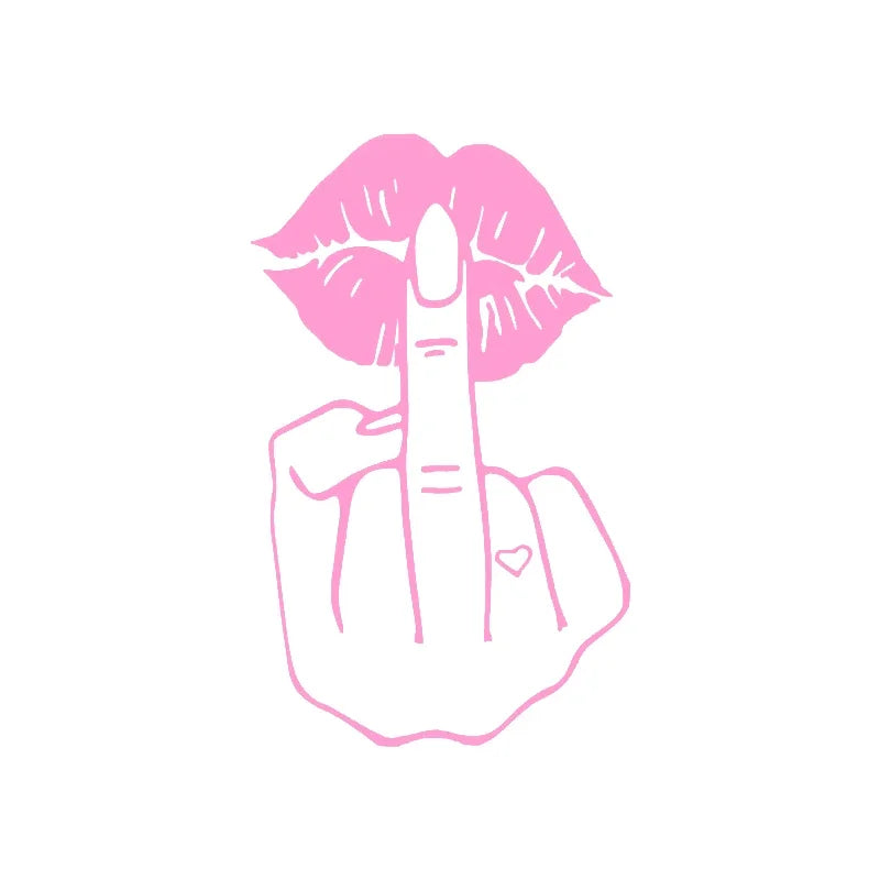F U Girly Middle Finger Cute Stickers Window Bumper