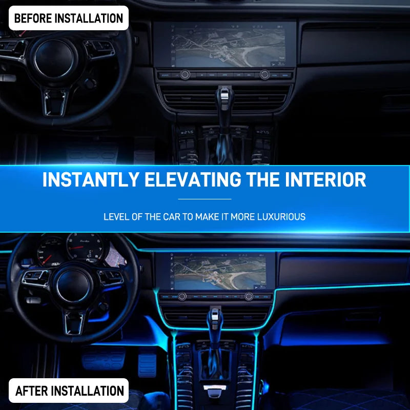 In Interior Ambient Strip USB Fiber Optic Neon Cold