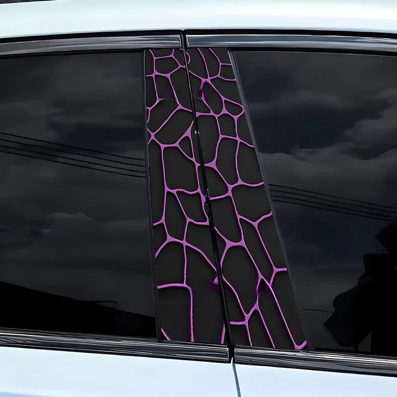 For Honeycomb Pattern B Pillar Sticker Waterproof Sunproof