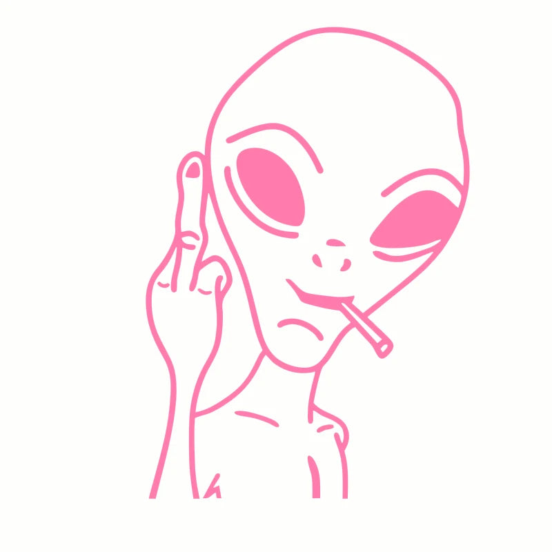 Hungmieh Stickers Funny Alien Personality Ufo Decals Laser Vinyl