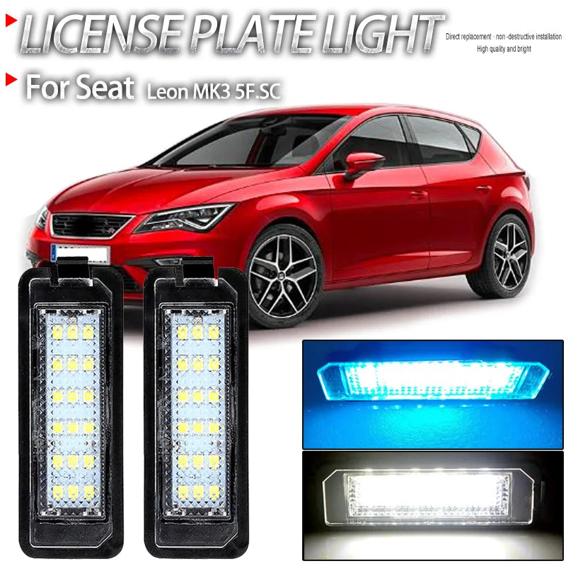 For SEAT Leon MK3 5F.SC 2012 2PCS Canbus No Error License Number