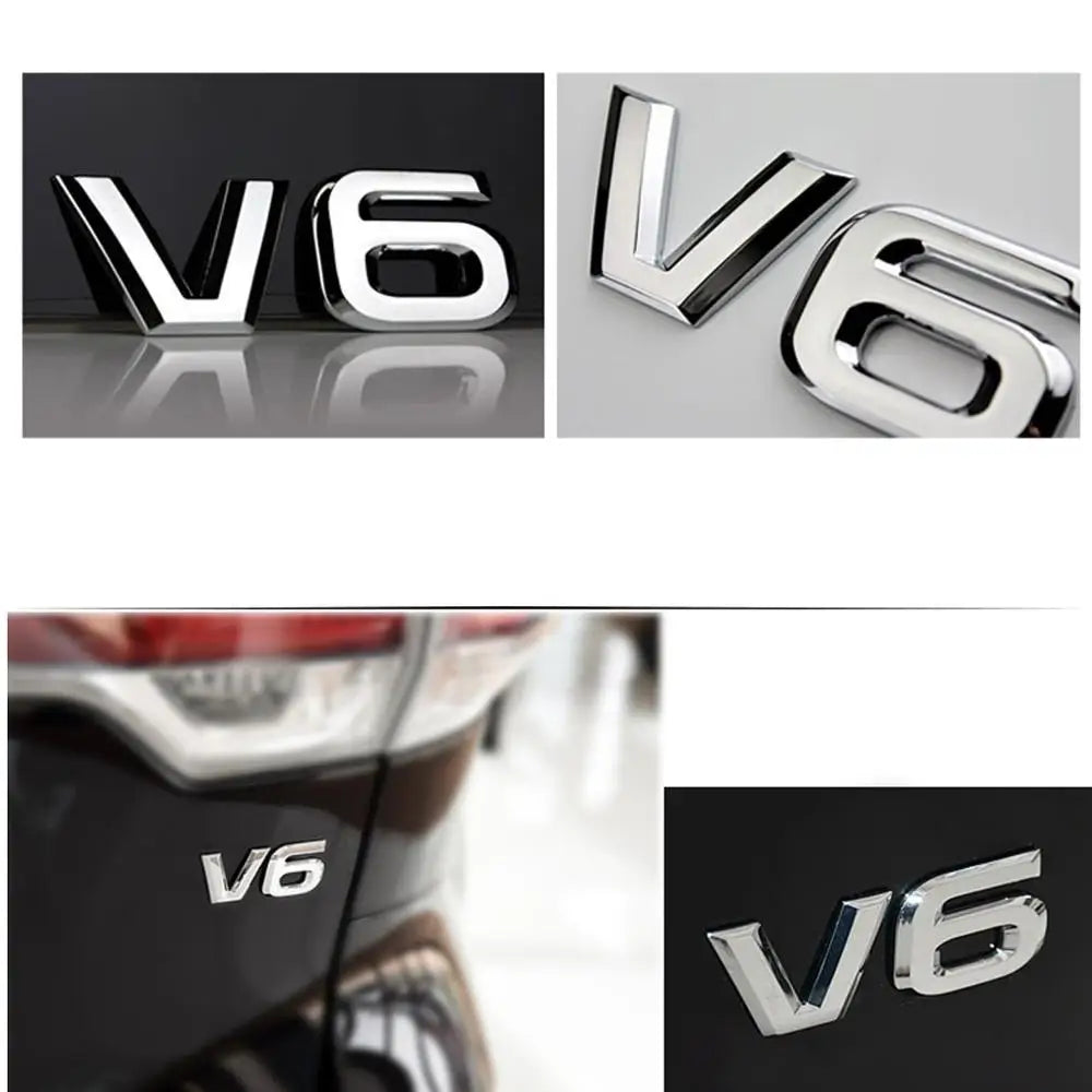 Zztzz 3D Metal V6 Engine Display Sticker Emblem Badge