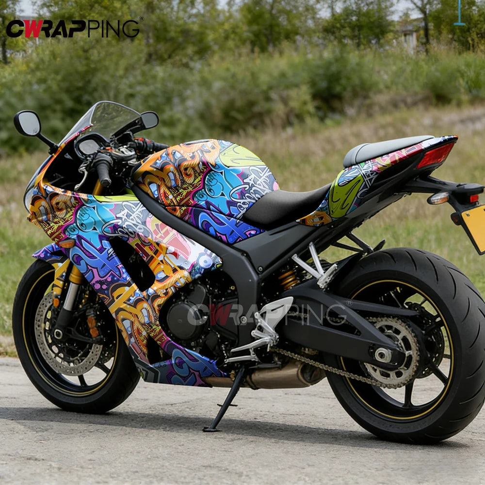 Graffiti Film Stickers Wrap Vinyl Motorcycle Outdoor Body