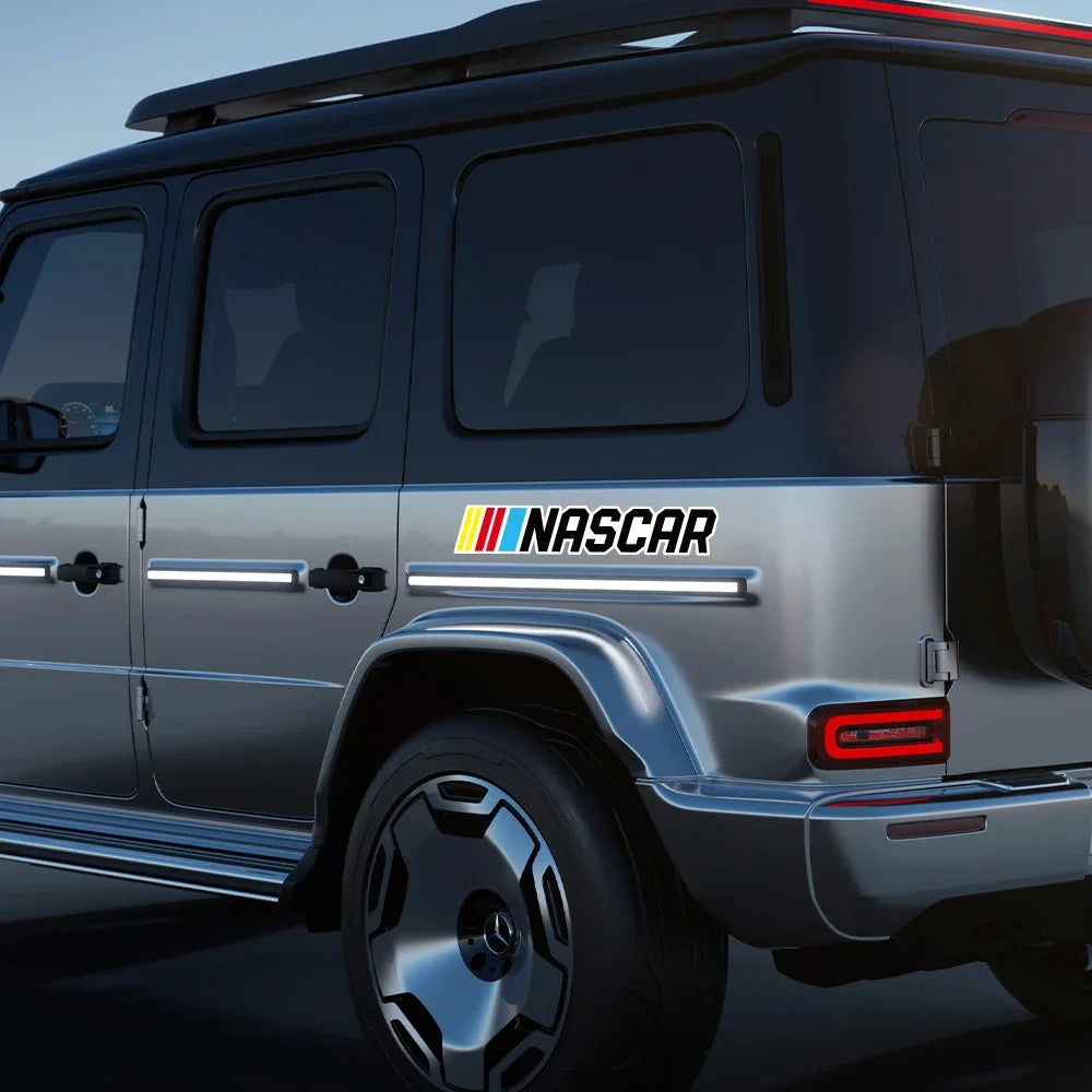 2PCS Nascar Racing Sticker Body Bumper Windows Motorcycle Laptop