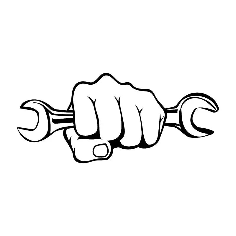 Sticker Vinyl Mechanic Holding A Wrench 3D On Funny