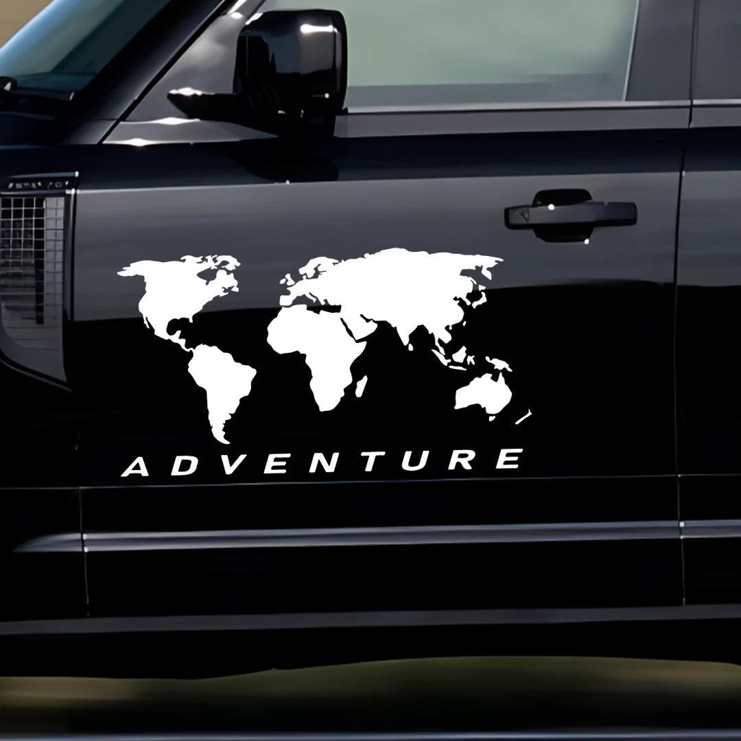World Map Sticker Art Motorcycle Trucks Racing SUV Bumper