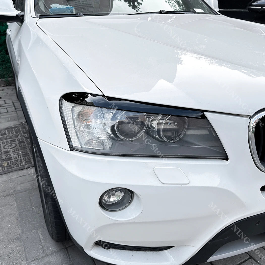 For BMW X3 F25 X4 F26 2PCS Front Headlight Eyelids Eyebrows
