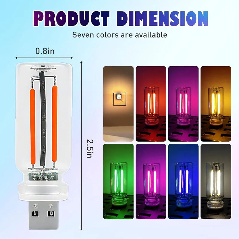 USB 5V Night Touch Dimmable Filament Portable Lighting Plug
