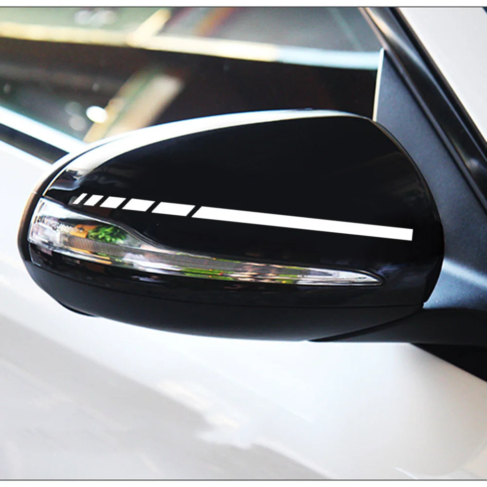 4PCS Set Rearview Side Mirror Sticker Black White Red