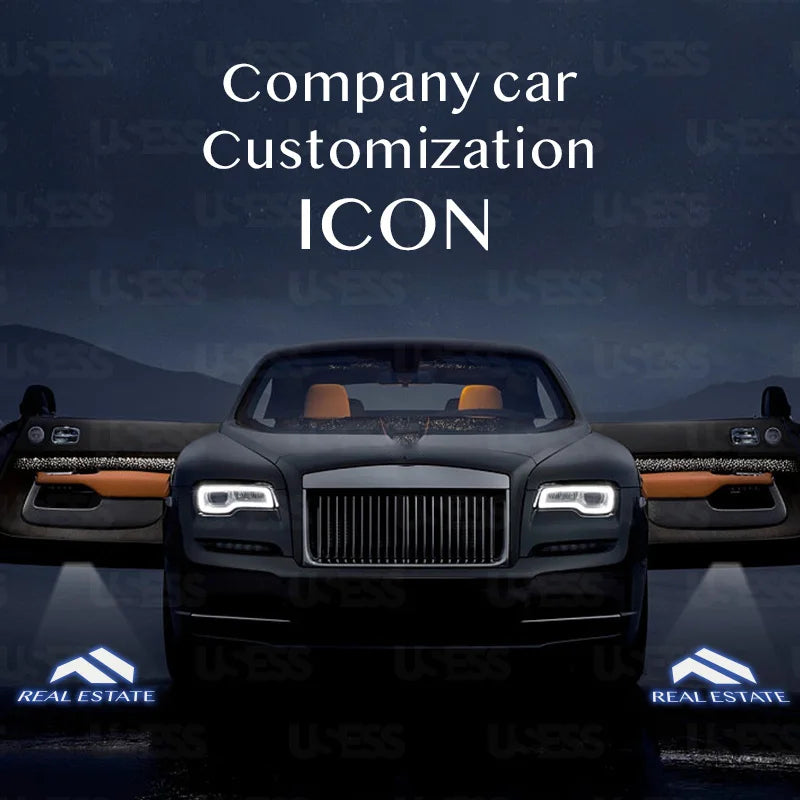 For BMW Audi Benz Porsche Tesla Welcome Icon Customized Glass