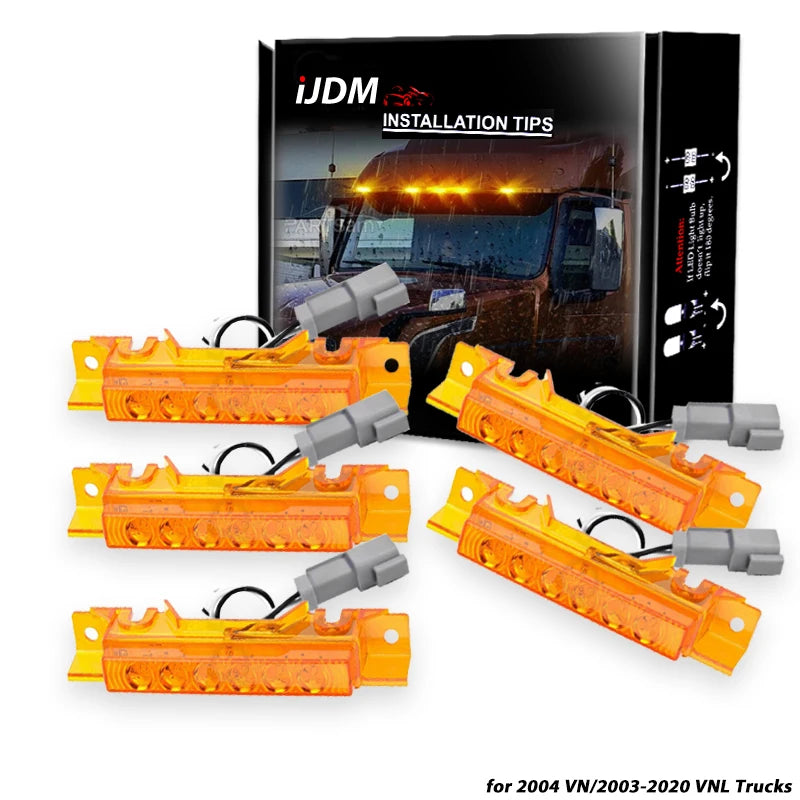 For 2004 Vn 2003-2020 Vnl Semi-Truck 5PC Cab Roof Marker Running